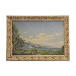 Gemälde, das Beaulieu sur Mer darstellt, signiert unten rechts S.