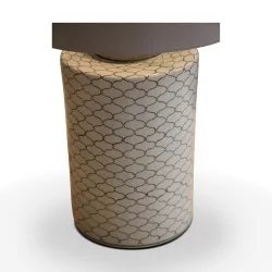 Cylindrical ceramic table lamp with patterns …