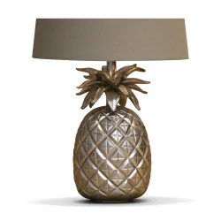 Lampe de table ananas argenté.