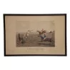 Engraving “A STEPPLE CHASE. 1ST MILE.” “Spur your Proud Coursers… - Moinat - Prints, Reproductions