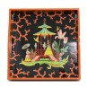 Plateau en laque orange et doré - Moinat - Accessoires de décoration