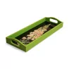 Tray in green lacquer with digital decorations with large flowers … - Moinat - Decorating accessories