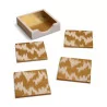 Set of coasters in white lacquer gilded with gold leaf. - Moinat - Decorating accessories