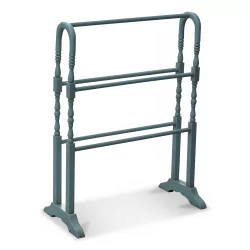 Laundry rack in sky blue lacquered wood.