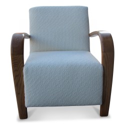 Sessel ANONIMUS mit weißem Bouclé-Stoff bezogen. Sitzhöhe 45 …