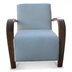 ANONIMUS armchair covered in white bouclé fabric. Seat height 45 …