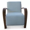 ANONIMUS armchair covered in white bouclé fabric. Seat height 45 … - Moinat - Armchairs