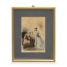 Gravure représentant une dame agée et une jeune femme. - Moinat - Gravures