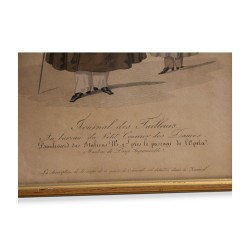 Gravur „Modes de Paris“, die einen Mann im Mantel darstellt.