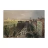 Engraving “View from the Bastions, Vienna”. - Moinat - Prints, Reproductions