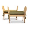 Pair of Louis XVI benches with feathered slabs in - Moinat - Stools, Benches, Pouffes