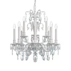 “WALLENSTEIN” white crystal chandelier with 12 E14 lights.