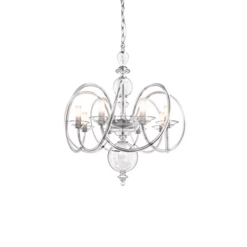 “TOURBILLON” chandelier in crystal with 8 G9 lights. - Moinat - Chandeliers, Ceiling lamps