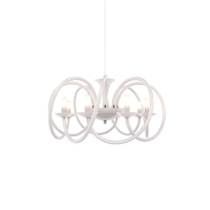 “TOURBILLON” chandelier in opal glass with 8 G9 lights. - Moinat - Chandeliers, Ceiling lamps