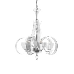 Lustre "VLTAVA" en cristal et métal chromé avec 5 lumières