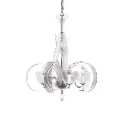 “VLTAVA” chandelier in crystal and chromed metal with 5 lights …