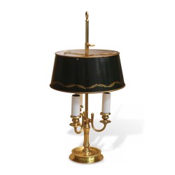 Bouillotte lamp in gilded bronze with 3 lights with shade in …