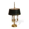 Bouillotte-Lampe aus vergoldeter Bronze mit 3 Lichtern mit Schirm aus … - Moinat - Tischlampen