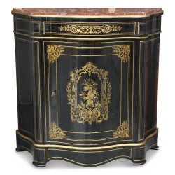 Buffet galbé en bois ébonisé et filets de marqueterie dorés …