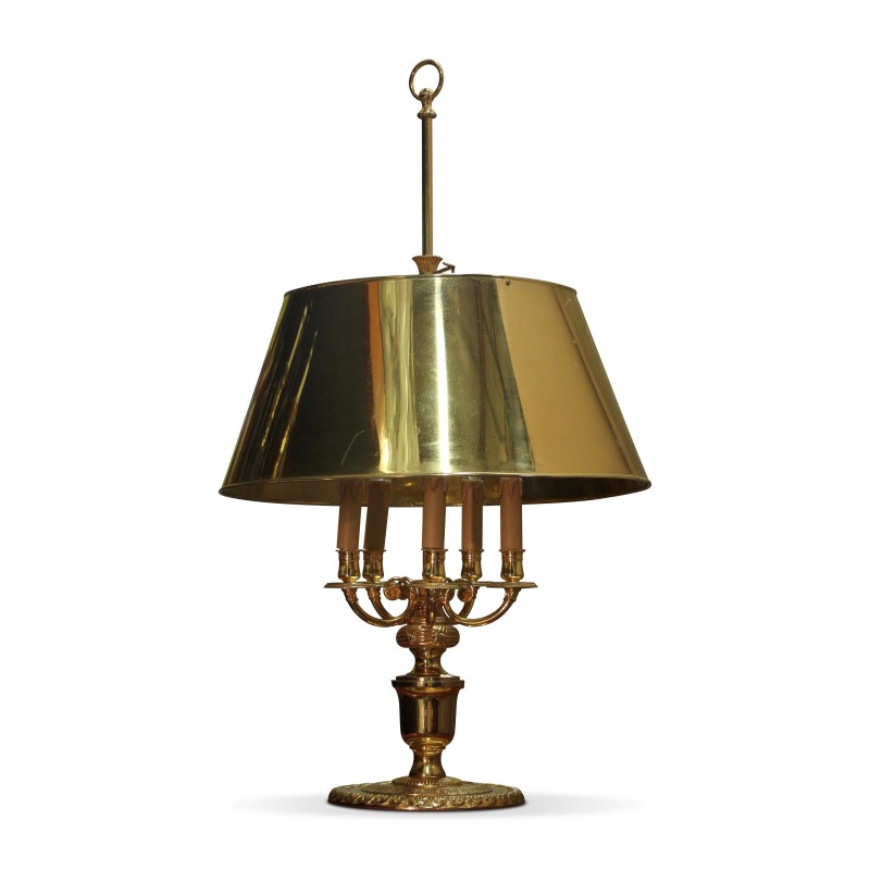 goldene Bouillotte-Lampe im Empire-Stil mit 5 Lichtern. - Moinat - Tischlampen goldene Bouillotte-Lampe im Empire-Stil mit 5 Lichtern. - Moinat - Tischlampen