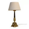 Empire tripod lamp in gilded bronze and black column with … - Moinat - Table lamps