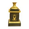 Лампа Charles X из точеной полированной бронзы с черным абажуром, золотая внутренняя часть. - Moinat - Настольные лампы
