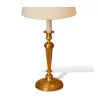 Candlesticks turned with pearls mounted as a lamp with lampshade … - Moinat - Table lamps