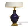 blue vase lamp and gilded bronze. Italy, around 1970. - Moinat - Table lamps