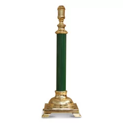 Lampe colonne verte. Paris France, vers 1970.