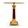 Grande lampe colonne sang de boeuf avec chapiteau corinthien et abat-jour blanc. … - Moinat - Lampes de table