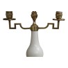 Paar „JANSEN“-Lampen aus Messing und weißem Porzellan. - Moinat - Tischlampen