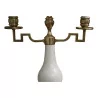 Pair of “JANSEN” lamps in brass and white porcelain. … - Moinat - Table lamps