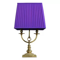 Bouillotte-Lampe aus vergoldetem Messing. Frankreich, 20. Jahrhundert.