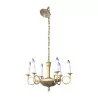 Small Directoire chandelier trumpets or hunting horns in brass … - Moinat - Chandeliers, Ceiling lamps