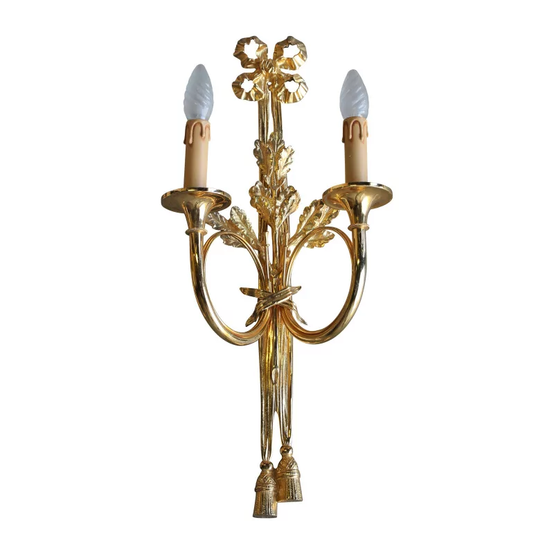 Louis XVI-Jagdhorn-Wandleuchte mit Knoten oben und - Moinat - Wandleuchter