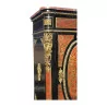 Inlaid buffet cabinet with 1 door with brown marble top - Moinat - Buffet, Bars, Sideboards, Dressers, Chests, Enfilades
