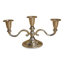 candlestick with 3 silver arms.
