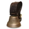 Cloche de vache en bronze avec collier en cuir, décors - Moinat - Accessoires de décoration