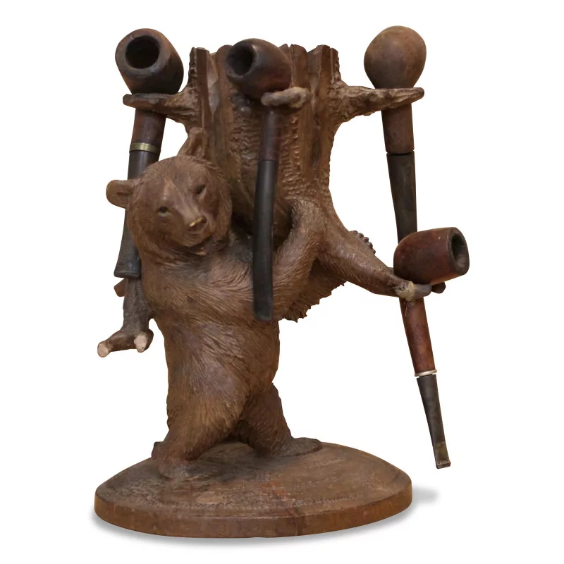 只雕刻木管架中的布里恩茨熊。瑞士，20 … - Moinat - Brienz