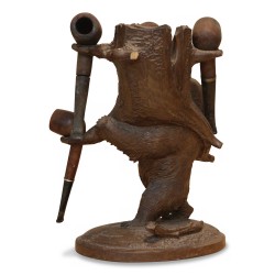 Bear of Brienz in carved wood pipe stand. Switzerland, 20th …