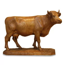 头木雕布里恩茨母牛。瑞士，20 世纪。