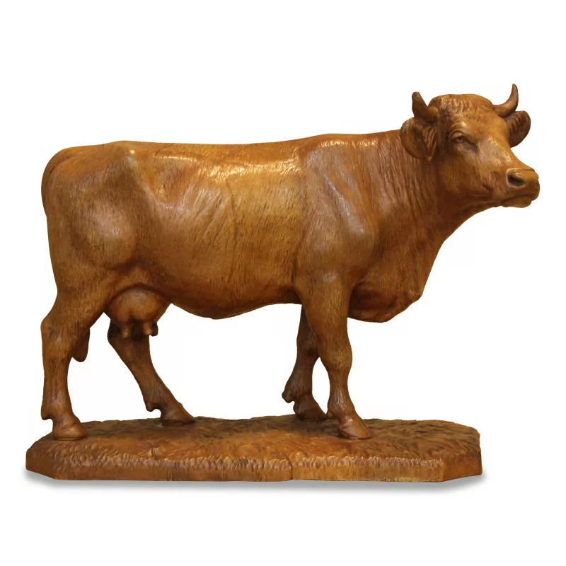 Brienz cow in carved wood. Switzerland, 20th century. - Moinat - Brienz