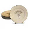 black “PALM TREE” plate. Dishwasher safe. - Moinat - Chinaware, Porcelain