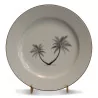 black “PALM TREE” plate. Dishwasher safe. - Moinat - Chinaware, Porcelain