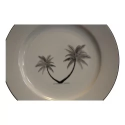 black “PALM TREE” plate. Dishwasher safe.