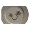 black “PALM TREE” plate. Dishwasher safe. - Moinat - Chinaware, Porcelain