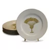 Golden “PALM” plate. Dishwasher safe. … - Moinat - Chinaware, Porcelain