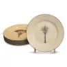 black “PALM TREE” plate. Dishwasher safe. - Moinat - Chinaware, Porcelain