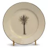 black “PALM TREE” plate. Dishwasher safe. - Moinat - Chinaware, Porcelain