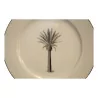 black “PALM TREE” plate. Dishwasher safe. - Moinat - Chinaware, Porcelain